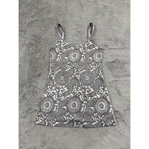 Lululemon Tank Top Womens 4 Gray Racerback Fitted Floral Activewear Yoga Gym